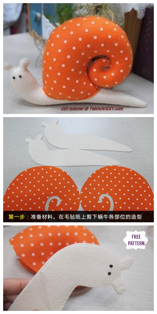DIYI Lovely Snail Decorative Pillow Free Sewing Pattern