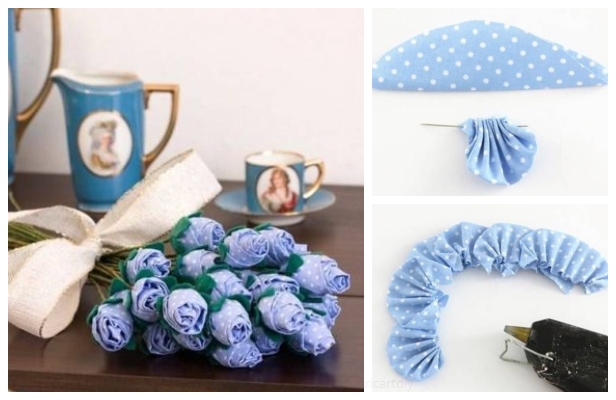 Easy Fabric Rose Bouquet DIY Tutorials – 2 Ways