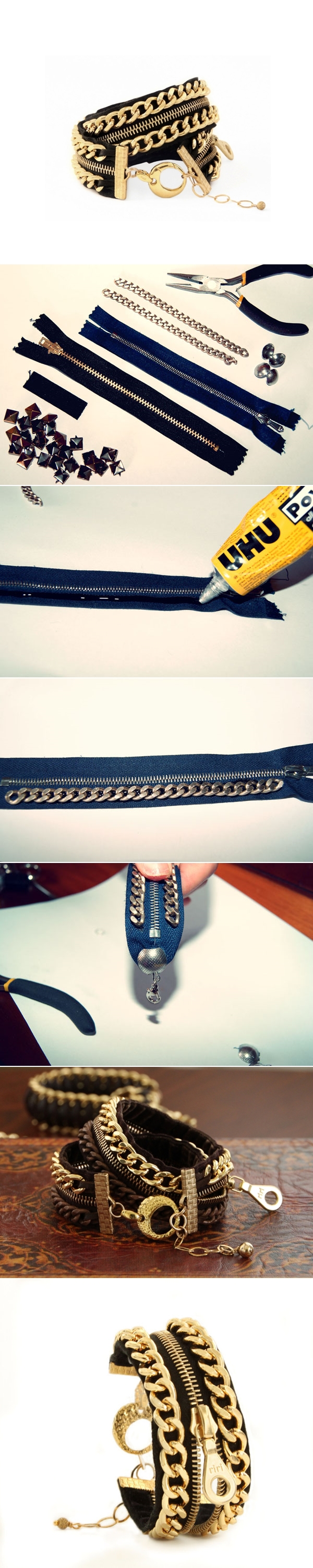 zipper bracelet tutorial-2nd