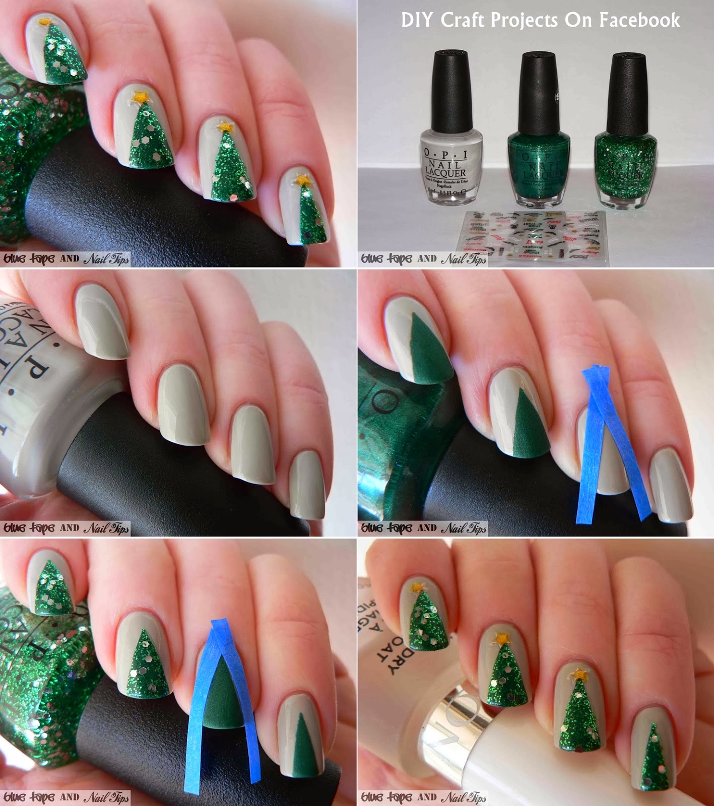 Easy Christmas Tree Nail Art 2