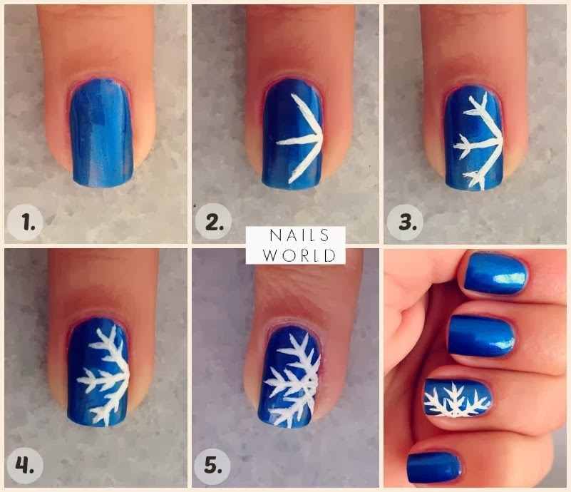 Winter snowflake Nail Art