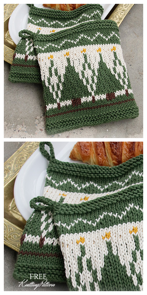Knit Christmas Tree Potholder Free Knitting Patterns