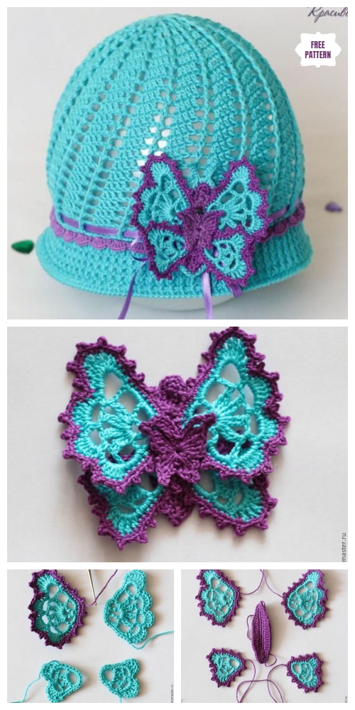 Crochet Butterfly Applique Free Crochet Pattern