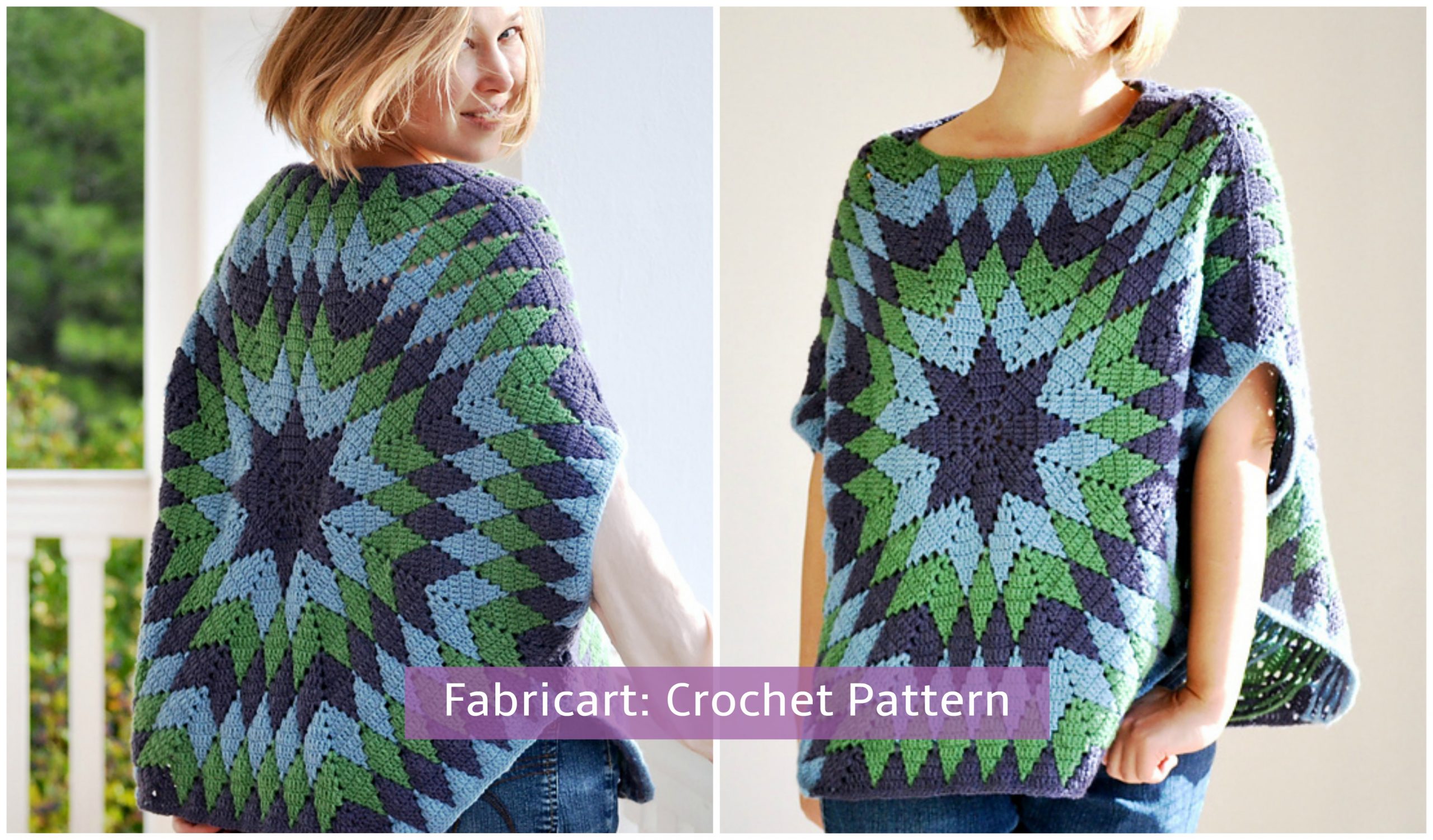 Crochet Star Over Poncho Pattern