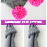 DIY Easy Chunky Knit Pom Pom Scarf Free Pattern Tutorial