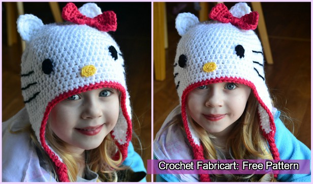 Crochet Hello Kitty Hat Free Pattern
