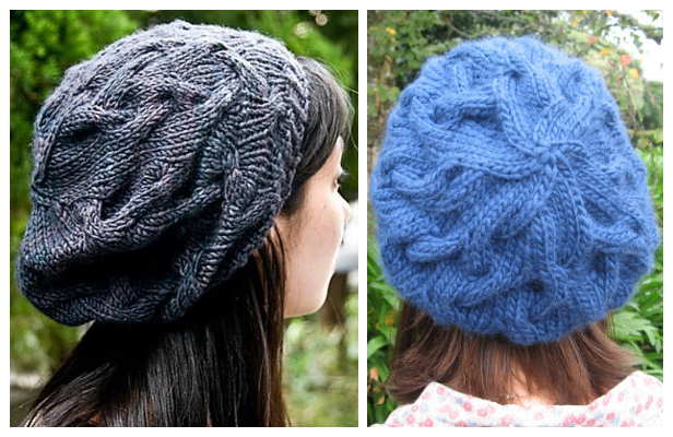 Knit Star Crossed Cable Slouchy Beret Free Pattern