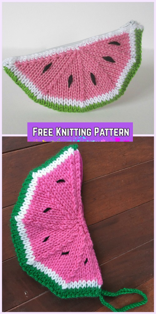Knit Watermelon Purse Free Knitting Pattern