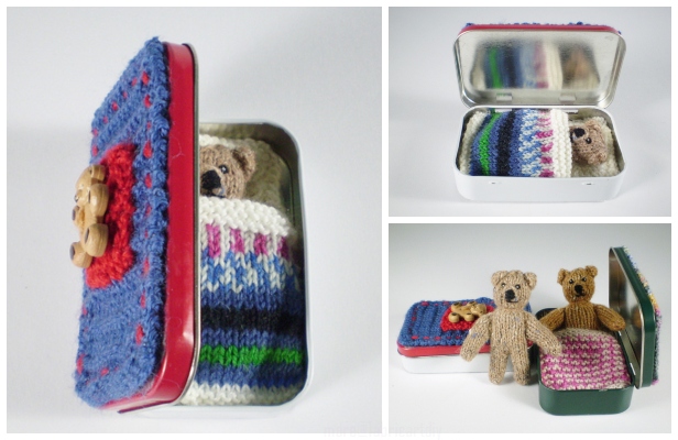 Knit Pocket Ted Bear Plush Toy Free Knitting Pattern