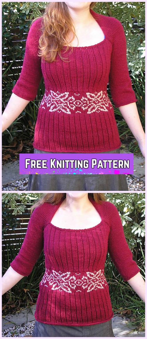 Knit Tubey Pullover Sweater Free Knitting Pattern