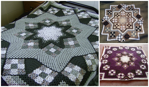 Blue Star Afghan Blanket Crochet Free Pattern