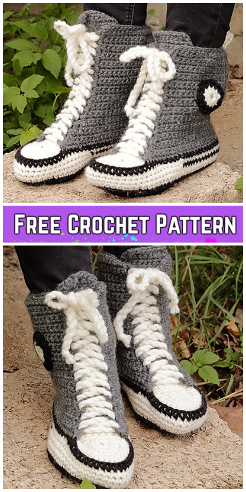Cool Kicks Sneaker Slippers Crochet Free Pattern