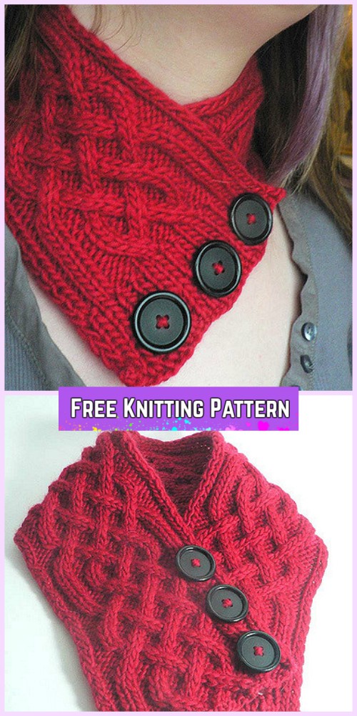 Knit Celtic Cable Neckwarmer Free Knitting Pattern