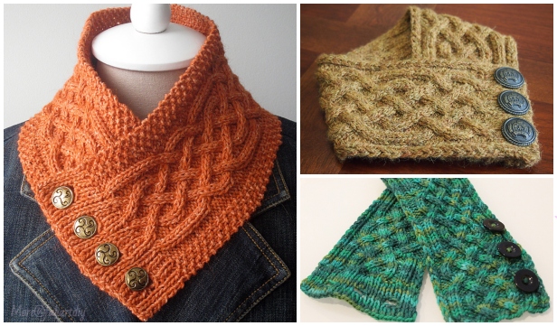 Knit Celtic Cable Neckwarmer Free Knitting Pattern
