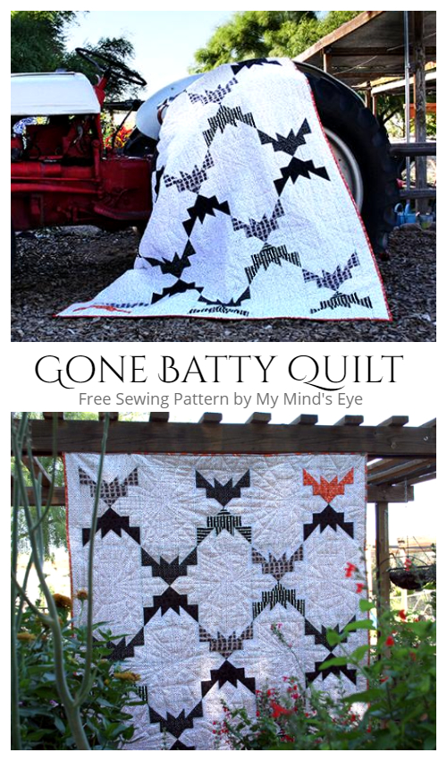 DIY Gone Batty Quilt Free Sew Pattern & Tutorial