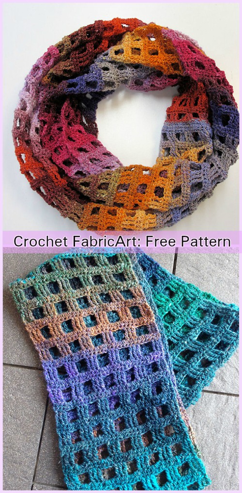 Windowpane Scarf Crochet Free Pattern