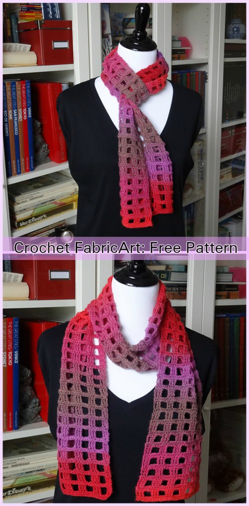 Windowpane Scarf Crochet Free Pattern