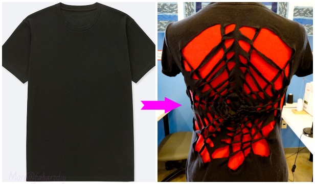 No-Sew Spider Web T-shirt Refashion DIY Tutorial