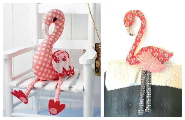 DIY Fabric Flamingo Toy Free Sewing Patterns
