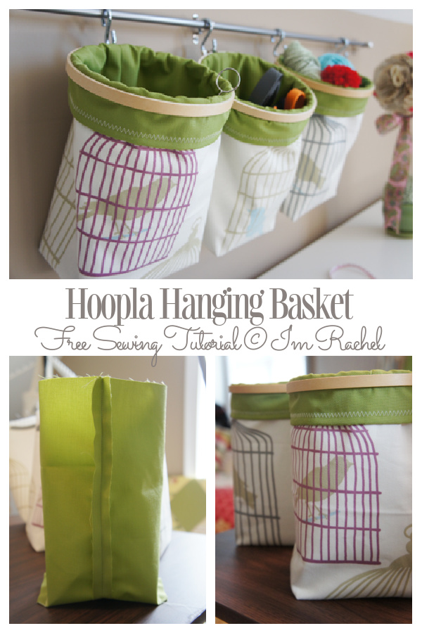 DIY Embroidery Hoops Hanging Denim Basket Free Sewing Tutorials