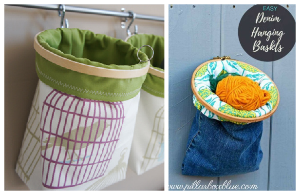 DIY Embroidery Hoop Hanging Basket Free Sewing Patterns