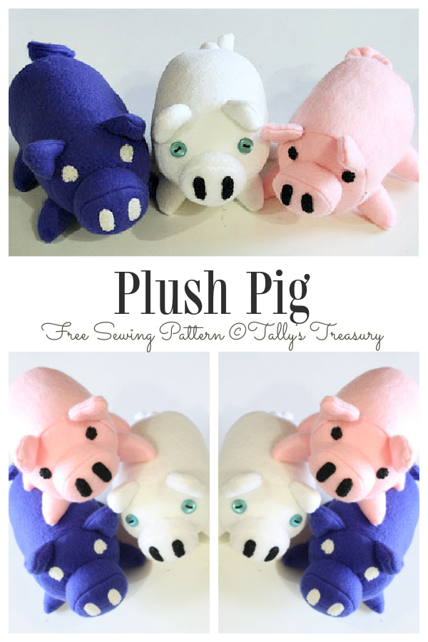 DIY Plush Pig Free Sewing Pattern & Tutorial