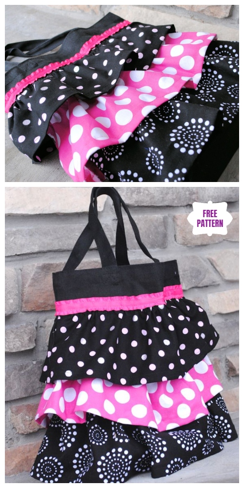 DIY Ruffle Tote Bag Free Sewing Pattern & Tutorial