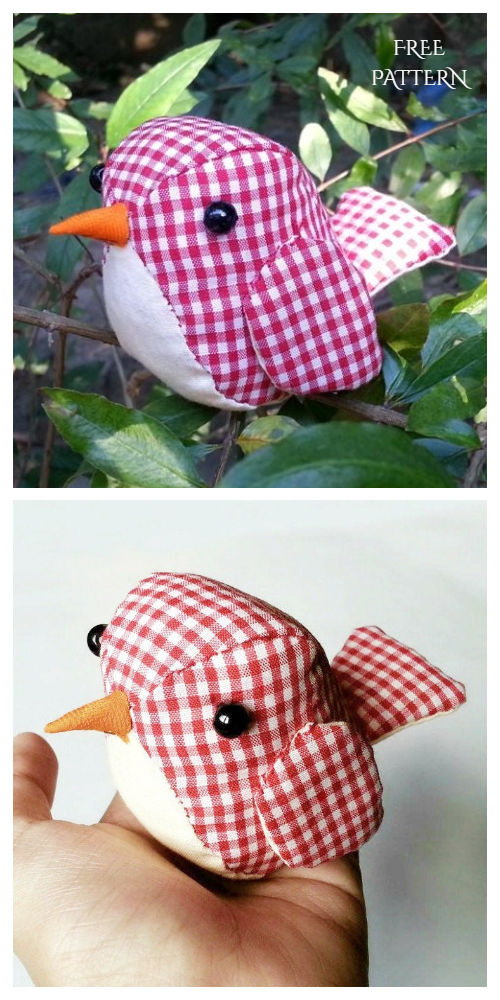 DIY Vintage Fabric Spring Bird Free Sewing Patterns & Tutorials