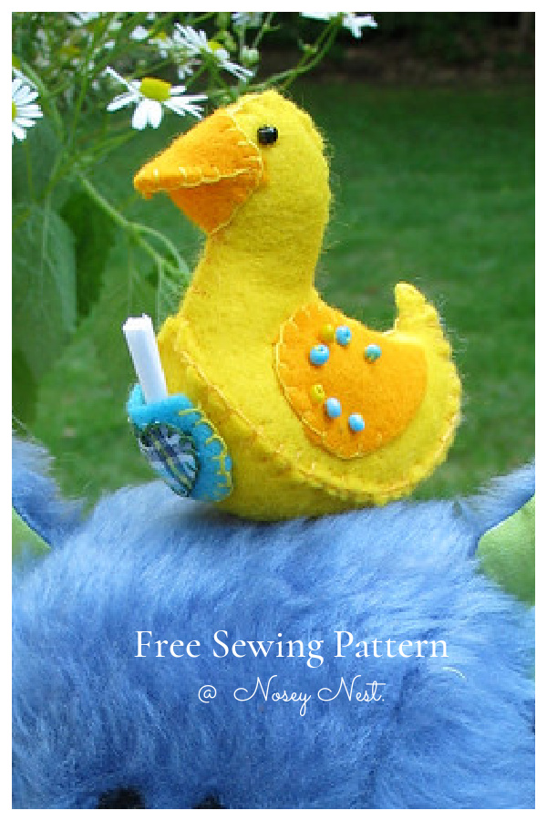 DIY Fabric Duck Toy Free Sewing Pattern & Tutorial