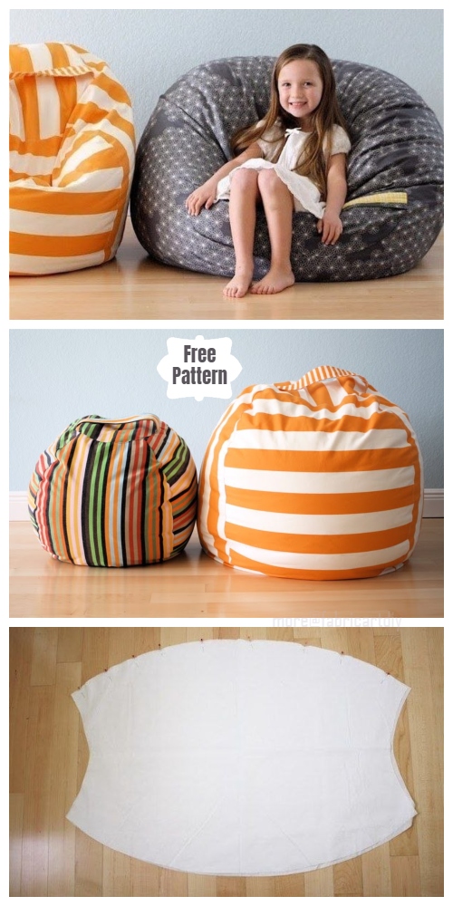DIY Toy Storage Bean Bag Chair Free Sewing Patterns & Tutorials