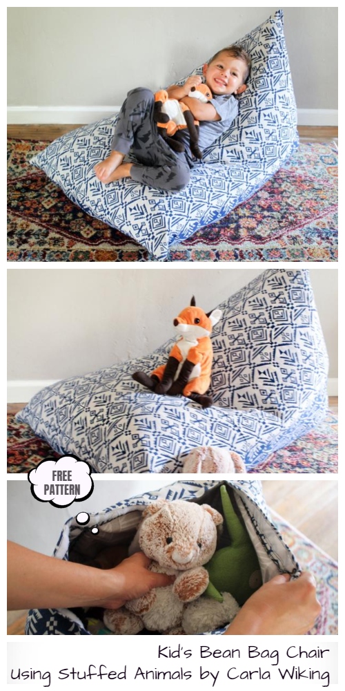 DIY Toy Storage Bean Bag Chair Free Sewing Patterns & Tutorials