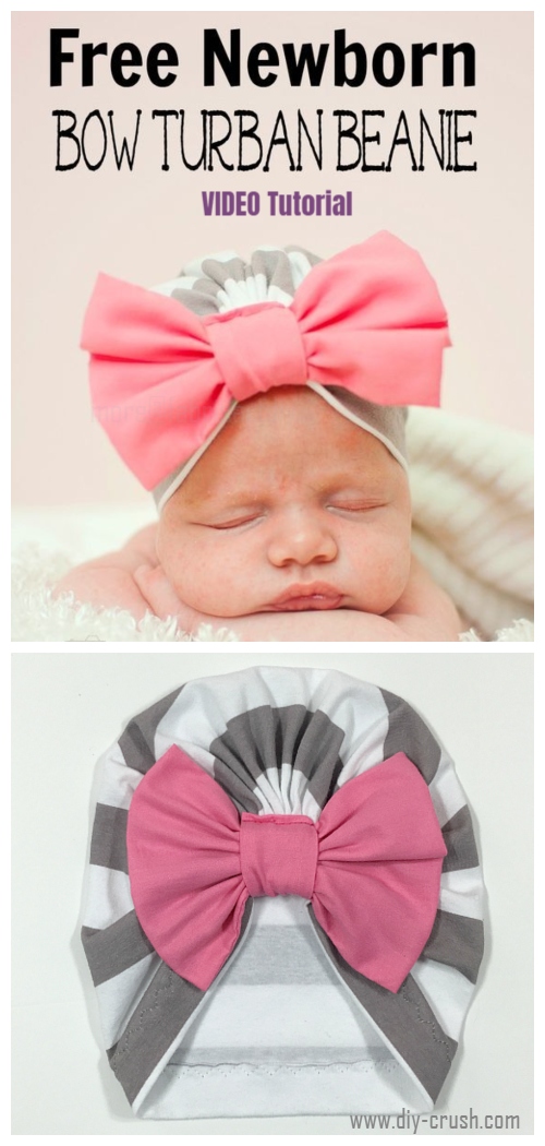 DIY Ins Baby Bow Turban Hat Free Sewing Patterns + Video