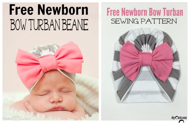 DIY Ins Baby Bow Turban Hat Free Sewing Patterns + Video