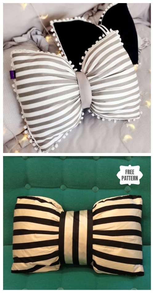 DIY Bow Pillow Free Sewing Patterns + Video