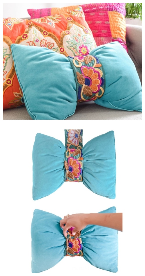 DIY Bow Pillow Free Sewing Patterns + Video