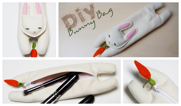 DIY Bunny Cosmetic Bag Free Sewing Pattern & Tutorial