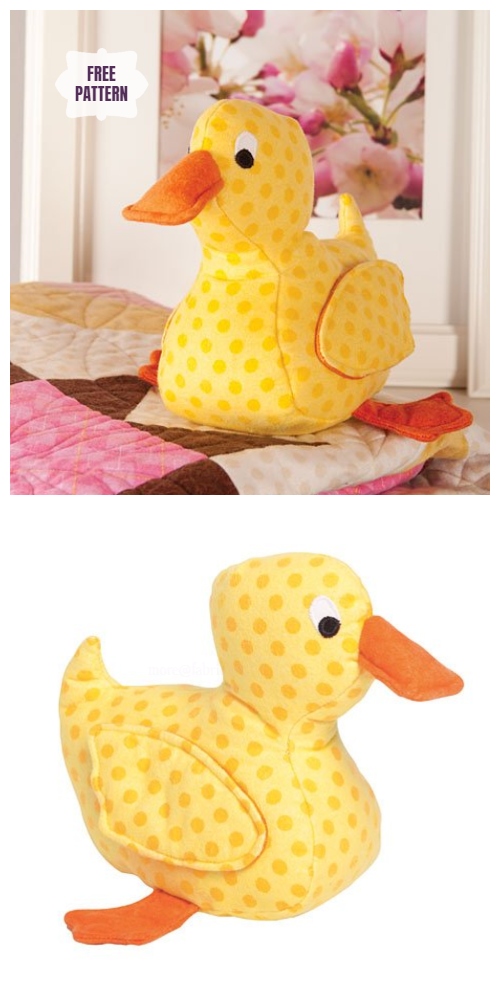 DIY Fabric Duck Toy Free Sewing Pattern & Tutorial