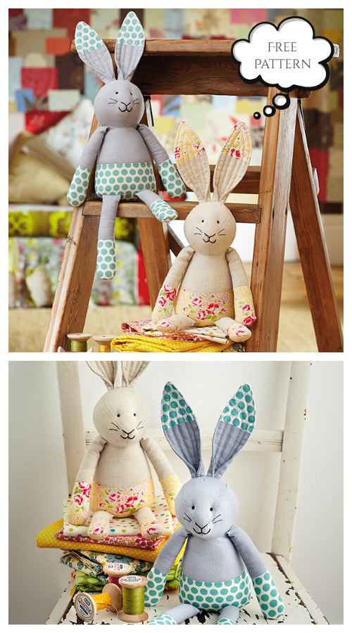DIY Fabric Bunny Boys Free Sewing Patterns & Tutorial