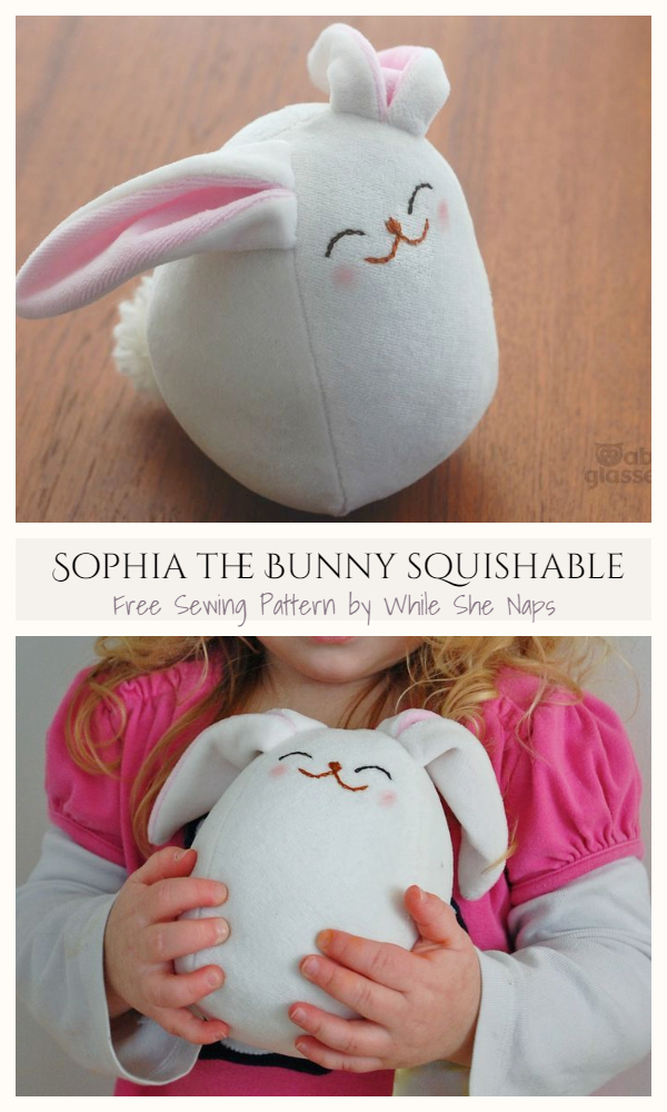 DIY Fabric Bunny Squishable Free Sewing Pattern & Tutorial