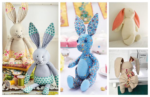 DIY Fabric Easter Bunny Toy Free Sewing Patterns & Tutorials