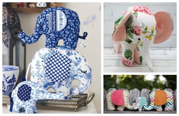 DIY Fabric Elephant Toy Free Sewing Patterns & Tutorials