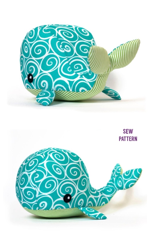 Diy Fabric Whale Plush Sewing Pattern