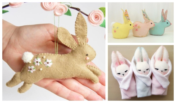 DIY Felt Easter Bunny Free Sew Patterns & Paid