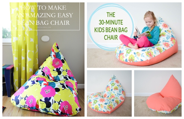 Quick DIY Kids Bean Bag Chair Free Sewing Pattern & Tutorial