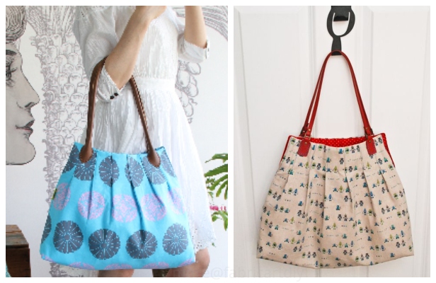 DIY Pleated Tote Bag Free Sewing Pattern