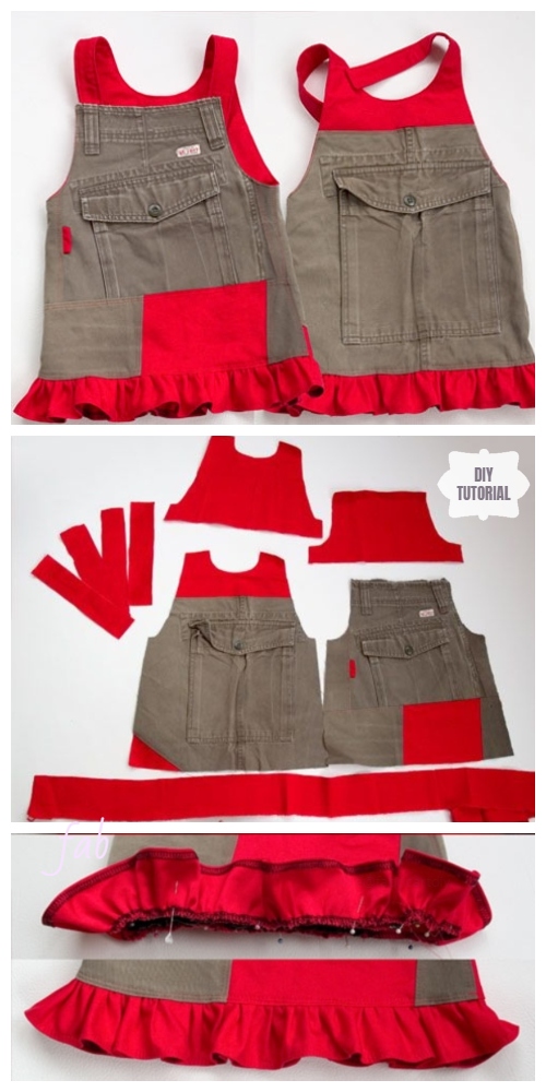 DIY Repurposed Girls Jumperall Dress Free Sewing Pattern & Tutorial