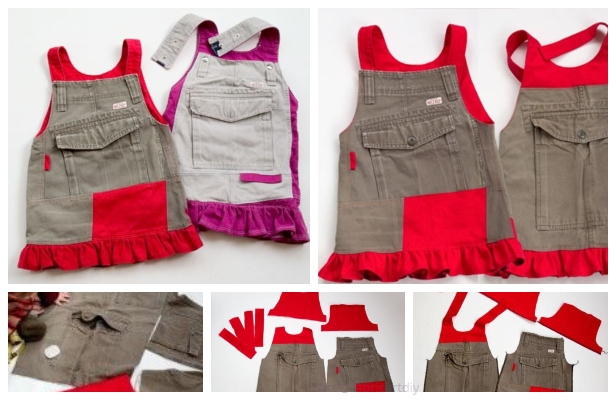 DIY Repurposed Girls Jumperall Dress Free Sewing Pattern & Tutorial
