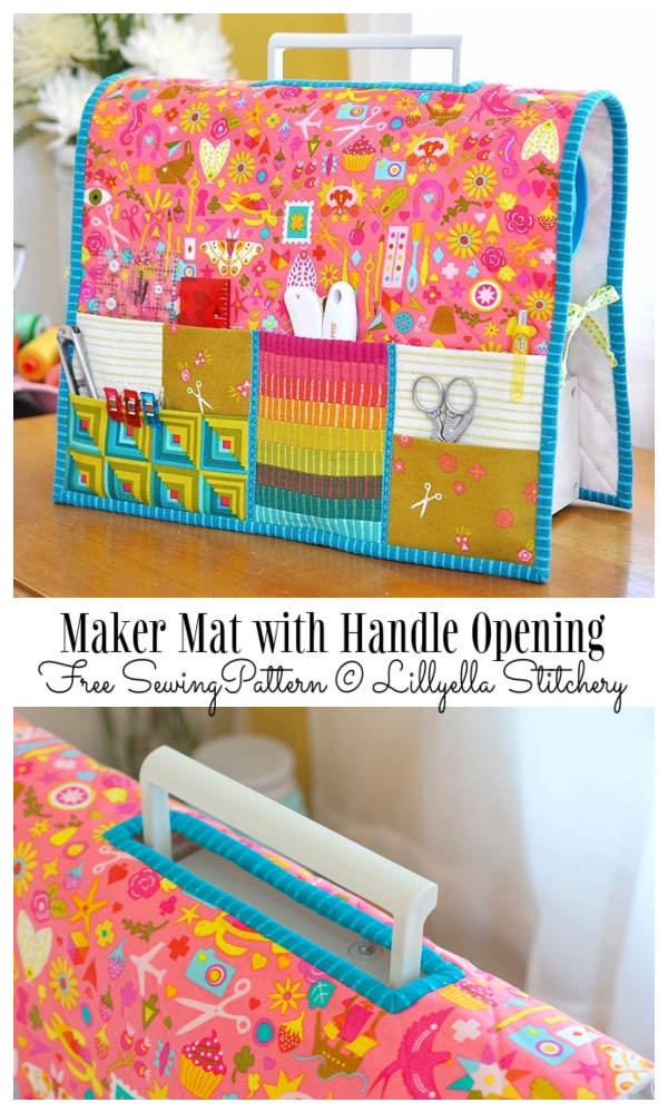 DIY Sewing Machine Undercover Maker Mat with Machine Handle Opening Free Sewing Pattern