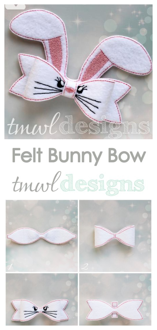 Felt Easter Bunny Bows DIY Tutorial