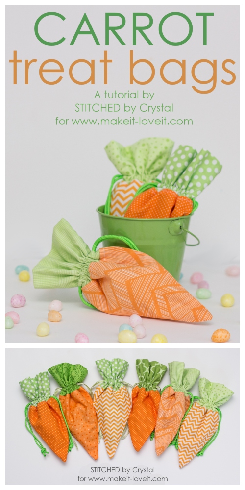 DIY Easter Carrot Drawstring Treat Bag Free Sewing Patterns